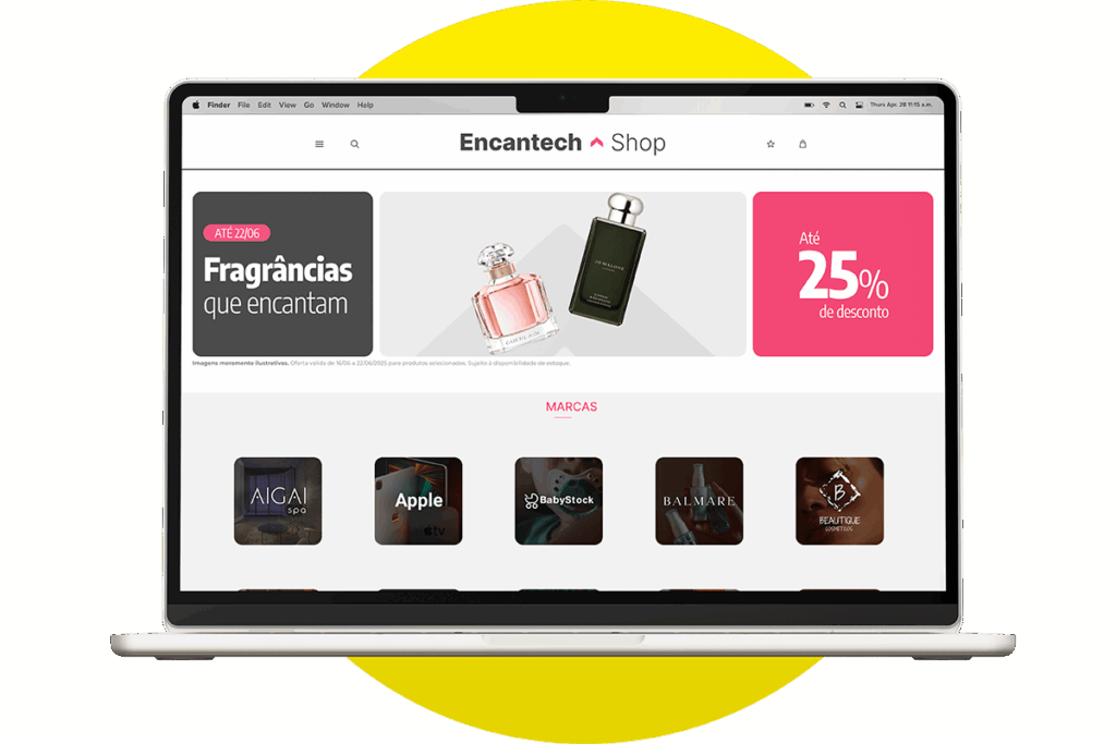 Mockup do Hub de Sellers em aplicativo