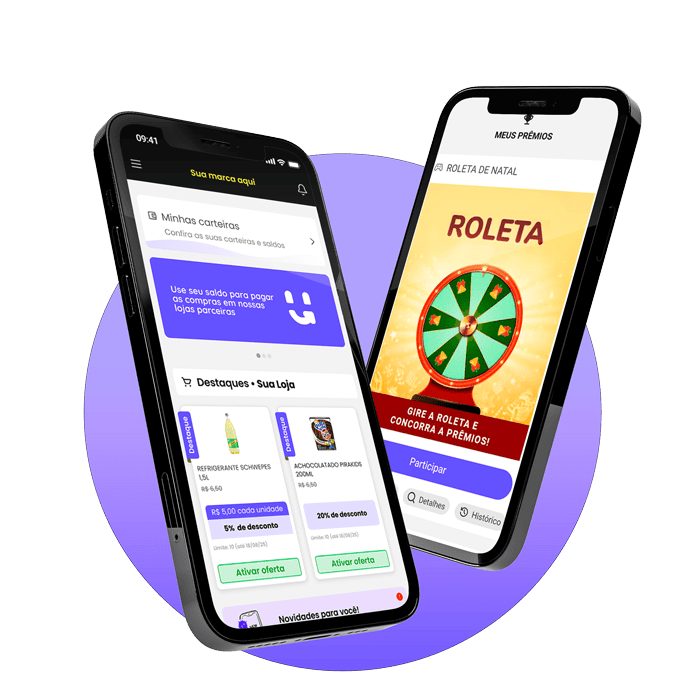 Mockup da solução Loyalty em aplicativo bancário